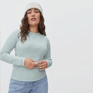 NEW Everlane The Organic Cotton Waffle Tee Ice Blue
